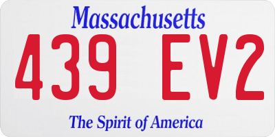 MA license plate 439EV2