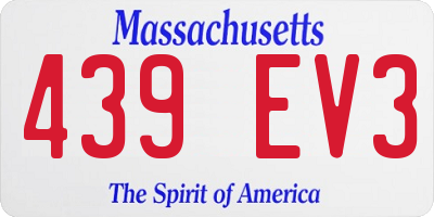 MA license plate 439EV3