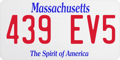 MA license plate 439EV5