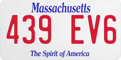 MA license plate 439EV6