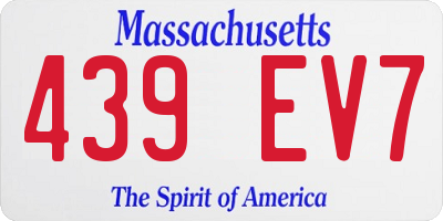 MA license plate 439EV7