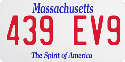 MA license plate 439EV9