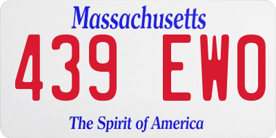 MA license plate 439EW0