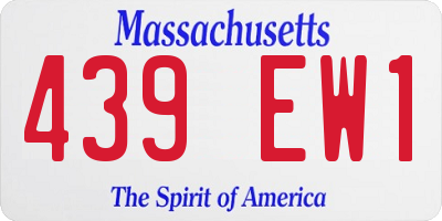 MA license plate 439EW1