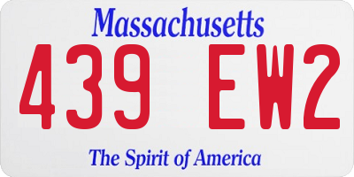 MA license plate 439EW2