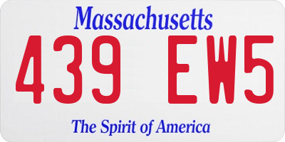 MA license plate 439EW5