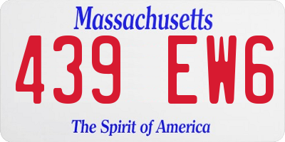 MA license plate 439EW6