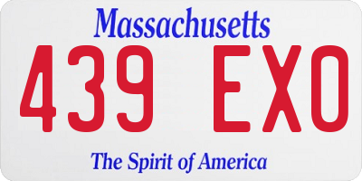 MA license plate 439EX0