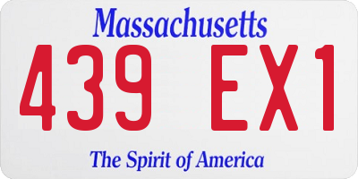 MA license plate 439EX1