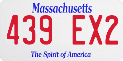 MA license plate 439EX2
