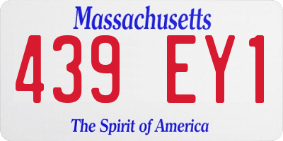 MA license plate 439EY1