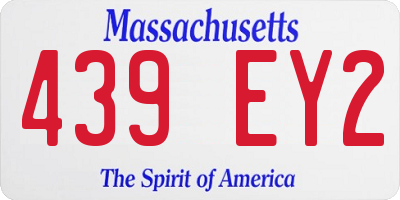 MA license plate 439EY2