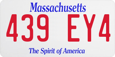 MA license plate 439EY4