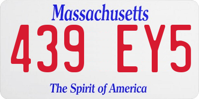 MA license plate 439EY5