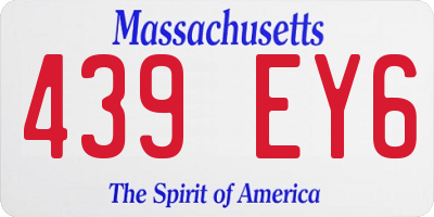 MA license plate 439EY6