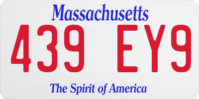 MA license plate 439EY9