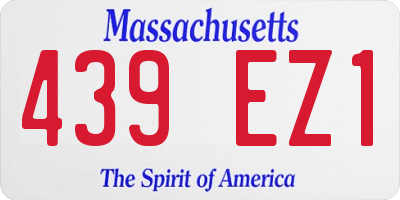 MA license plate 439EZ1