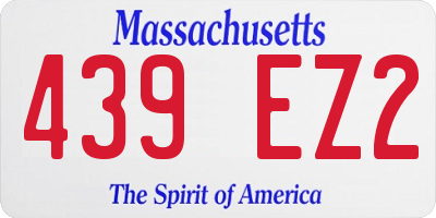 MA license plate 439EZ2