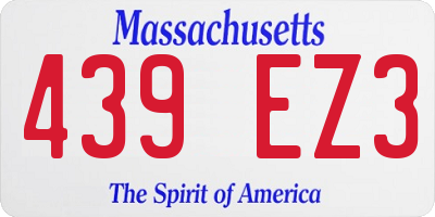 MA license plate 439EZ3