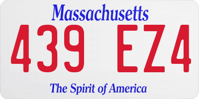 MA license plate 439EZ4