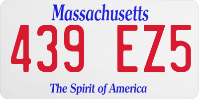 MA license plate 439EZ5