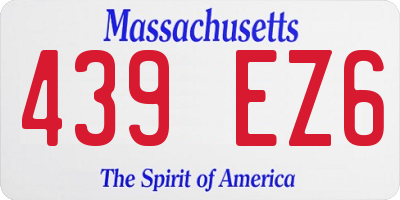 MA license plate 439EZ6