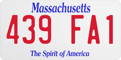 MA license plate 439FA1