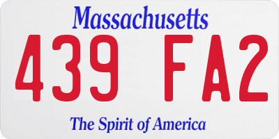MA license plate 439FA2