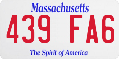 MA license plate 439FA6