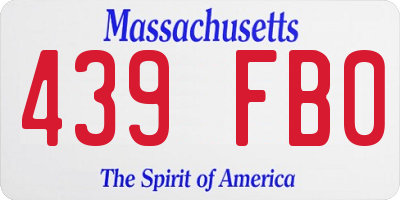 MA license plate 439FB0