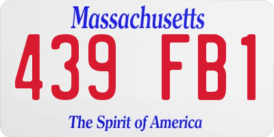 MA license plate 439FB1