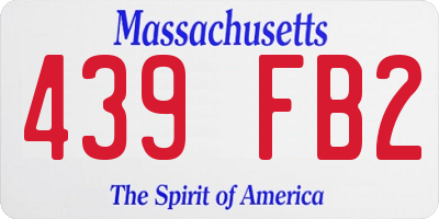 MA license plate 439FB2