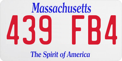MA license plate 439FB4