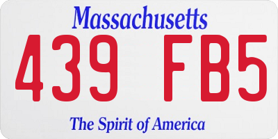 MA license plate 439FB5