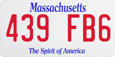 MA license plate 439FB6