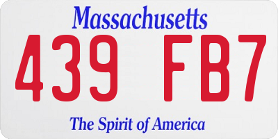 MA license plate 439FB7