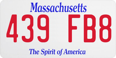 MA license plate 439FB8