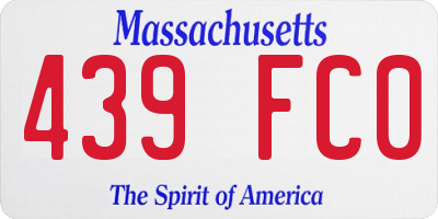 MA license plate 439FC0