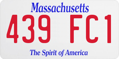 MA license plate 439FC1