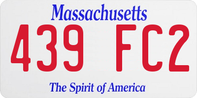 MA license plate 439FC2