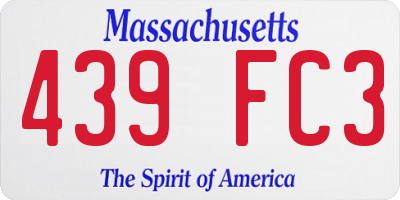 MA license plate 439FC3