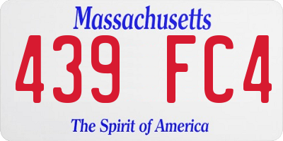 MA license plate 439FC4