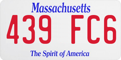 MA license plate 439FC6