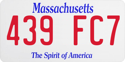 MA license plate 439FC7