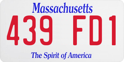 MA license plate 439FD1