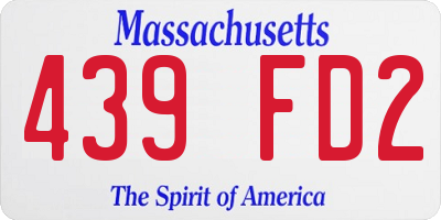 MA license plate 439FD2