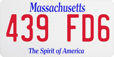MA license plate 439FD6
