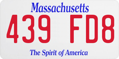 MA license plate 439FD8