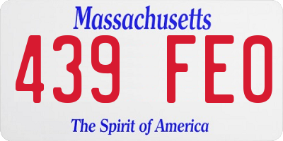 MA license plate 439FE0