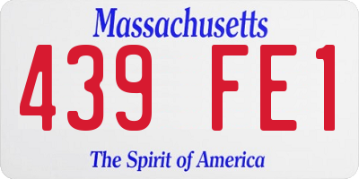 MA license plate 439FE1